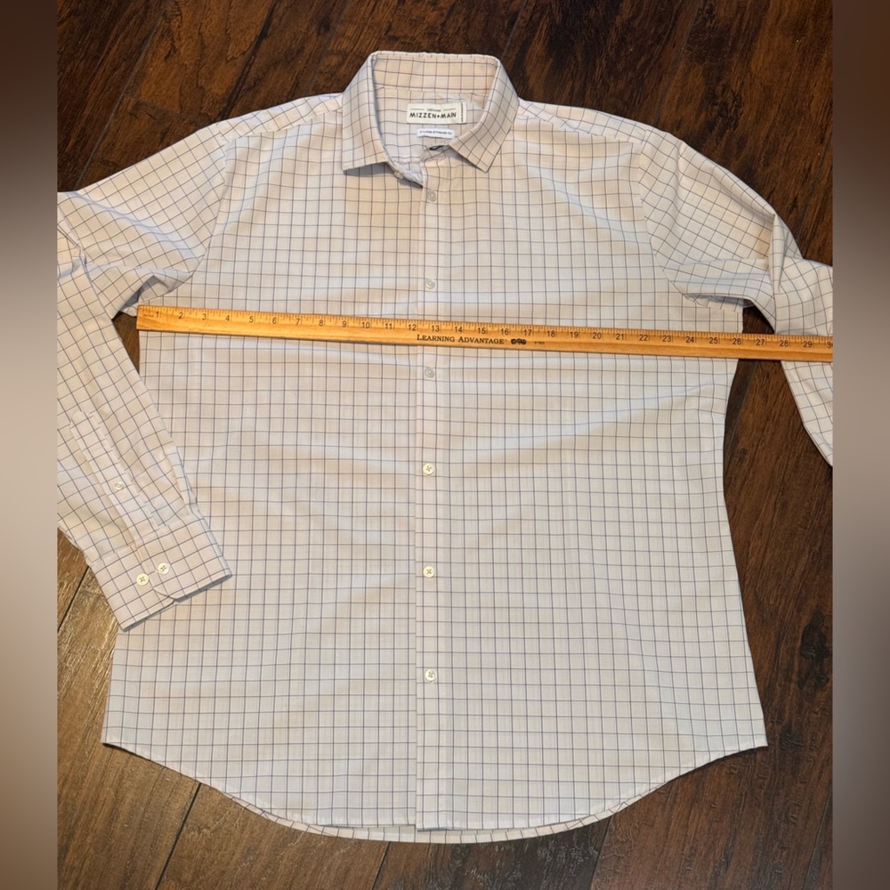 Mizzen + Main Leeward Button Shirt Mens XL Standard Fit White Blue Pink Check - Picture 7 of 12